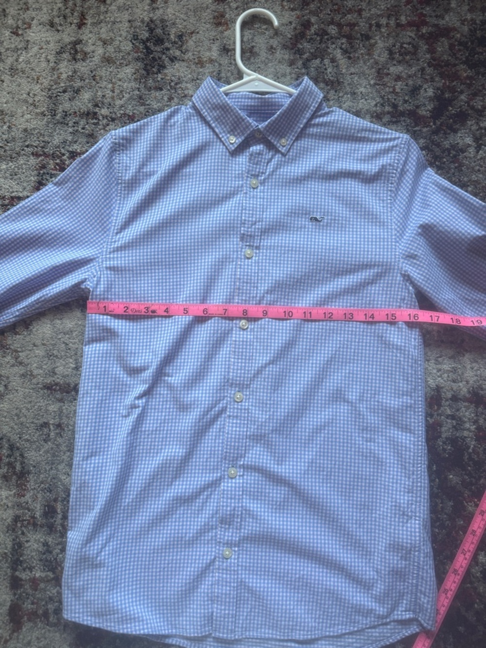 Vineyard Vines Boys L (16) Blue & White Gingham Button-Down Shirt performance - Picture 4 of 7